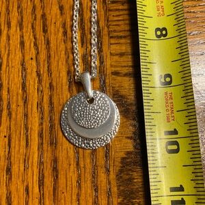 Napier Womens Silver Tone textured hammered Necklace Signed Napier